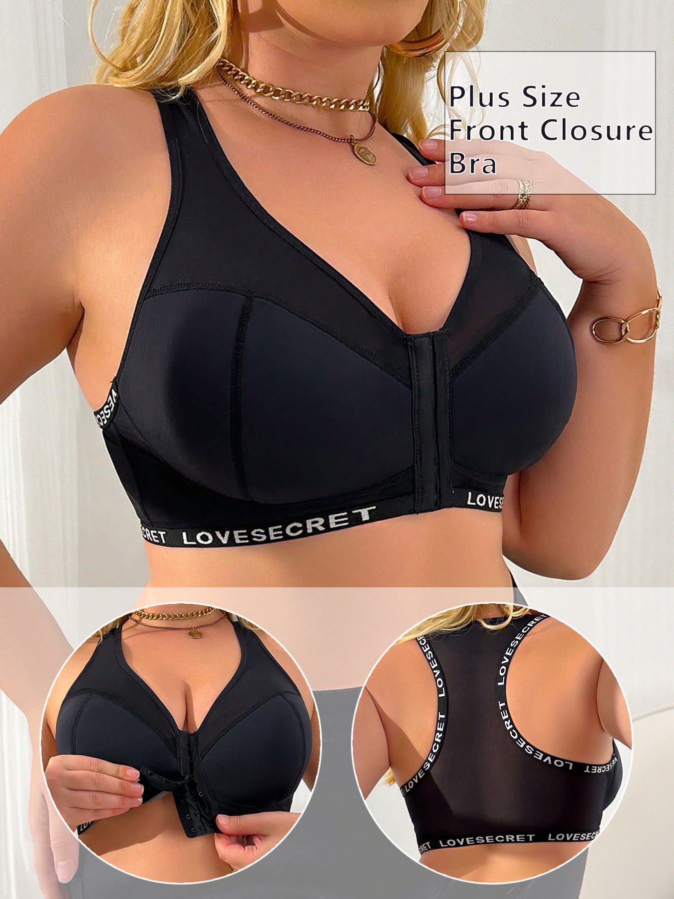 Women Plus Size Lace Bra Front - Wirefree Bra Comfort 리뷰 및 가격