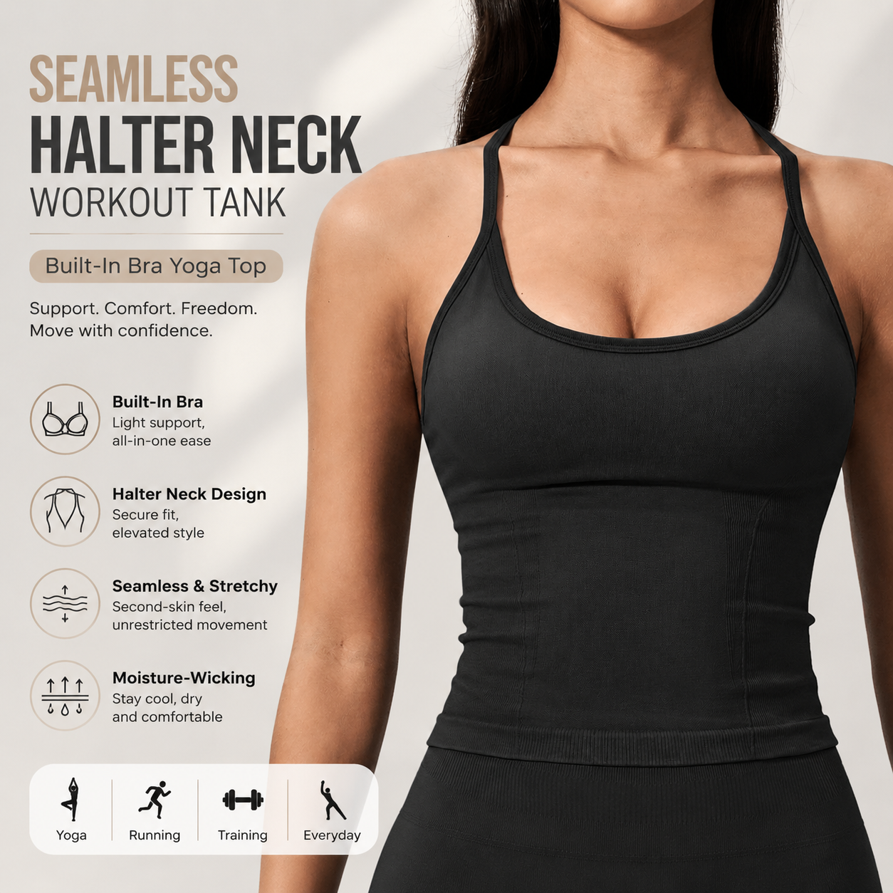 Luxury 2 in 1 Yoga Tank Top wi - T Shirt Bra Seamless 리뷰 및 가격
