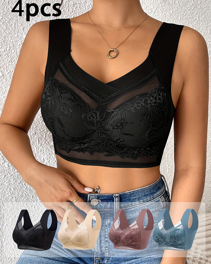 4Pcs Plus Size Women Seamless  - Minimizer Bra Women 리뷰 및 가격
